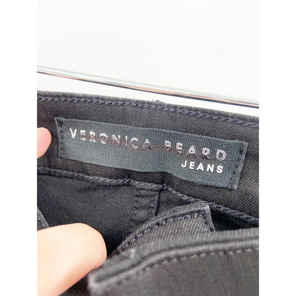 Veronica Beard Malia Flat Front High Rise Skinny Onyx Black Legging Travel Pants - Picture 5 of 9